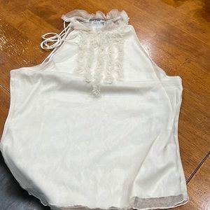 Haley Bob tank ties at shoulder sheer back